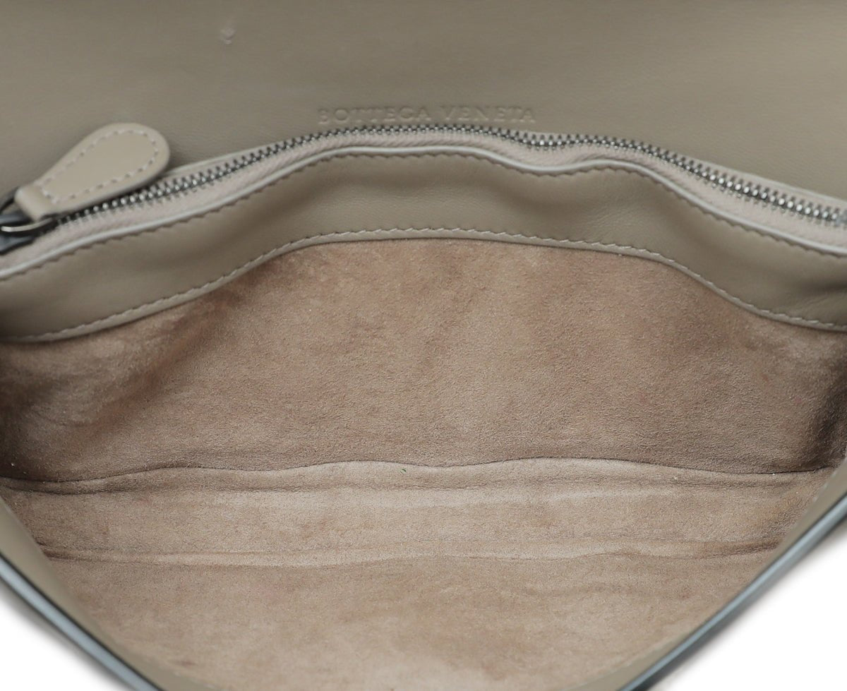 Bottega Veneta Bicolor Mist Intrecciato Club Stitch Olimpia Knot Clutch-Bottega Veneta-THE CLOSET