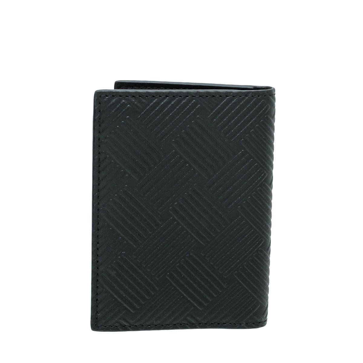 Bottega Veneta Black Embossed Card Holder-Bottega Veneta-THE CLOSET