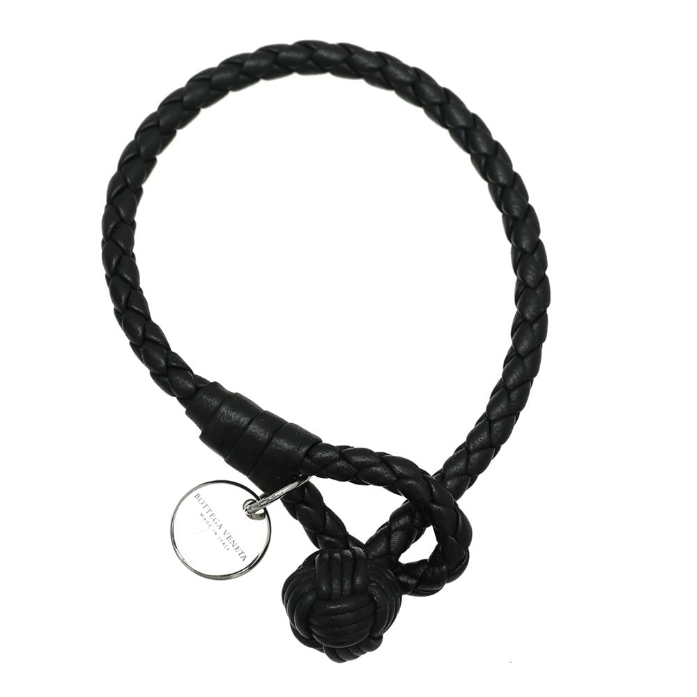 Bottega Veneta Black Intrecciato Braided Bracelet Medium-Bottega Veneta-THE CLOSET