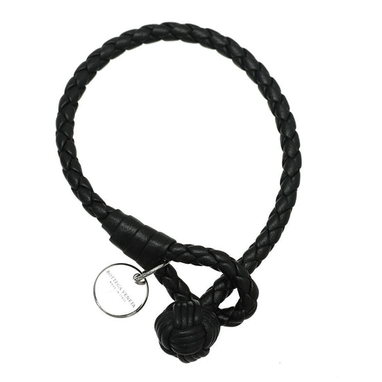 thecloset.uae - Bottega Veneta Black Intrecciato Braided Bracelet Medium | The Closet