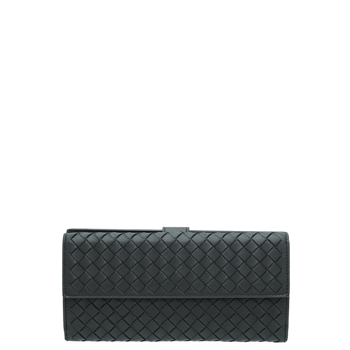 Bottega Veneta Black Intrecciato Long French Wallet-Bottega Veneta-THE CLOSET