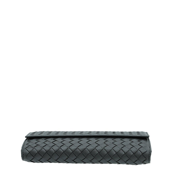 Bottega Veneta - Bottega Veneta Black Intrecciato Long French Wallet | The Closet