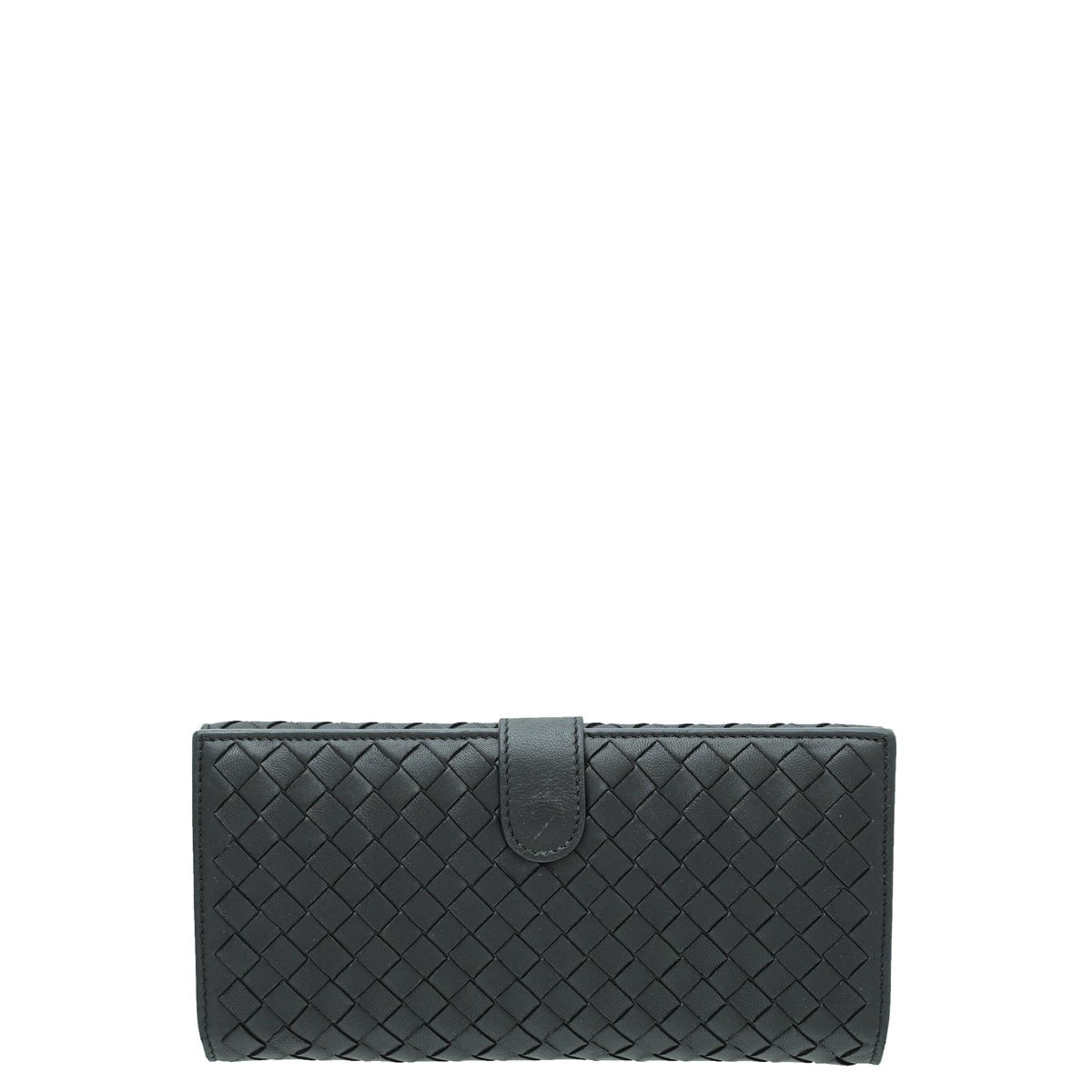 Bottega Veneta Black Intrecciato Long French Wallet-Bottega Veneta-THE CLOSET