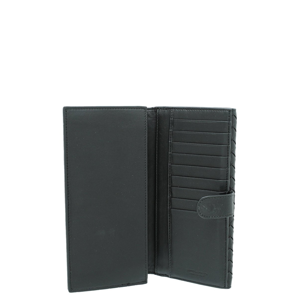 Bottega Veneta - Bottega Veneta Black Intrecciato Long French Wallet | The Closet