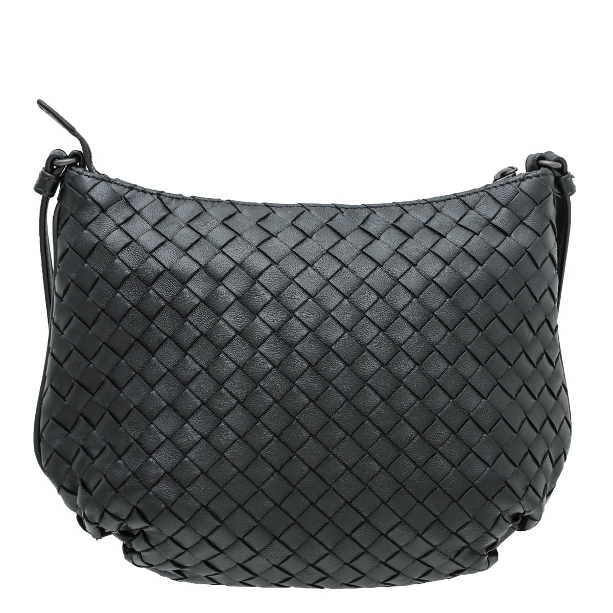 Bottega Veneta Black Intrecciato Nappa Crossbody Bag-Bottega Veneta-THE CLOSET