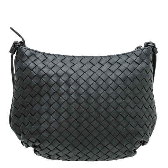 thecloset.uae - Bottega Veneta Black Intrecciato Nappa Crossbody Bag | The Closet