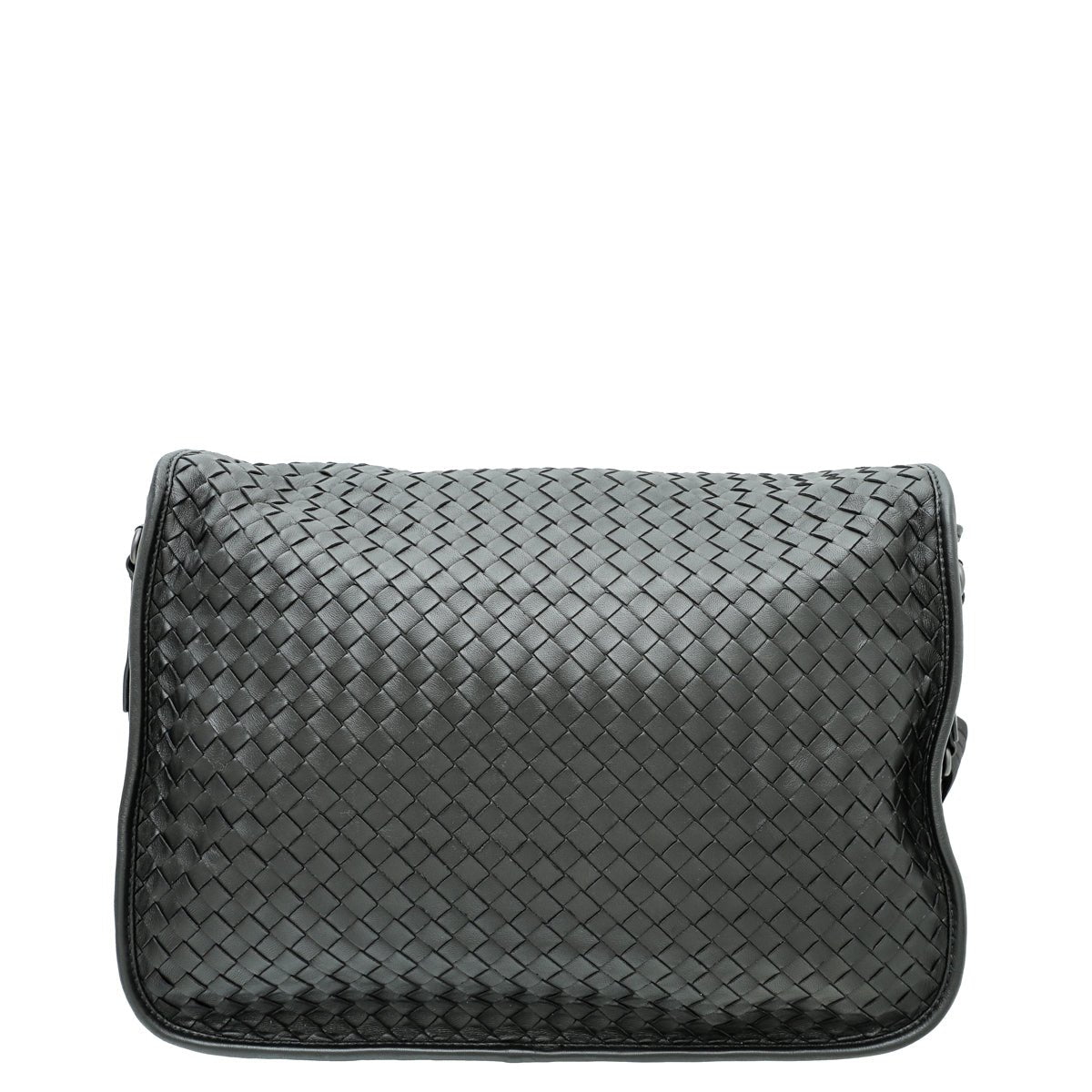 Bottega Veneta Black Intrecciato Nappa Messenger Bag-Bottega Veneta-THE CLOSET