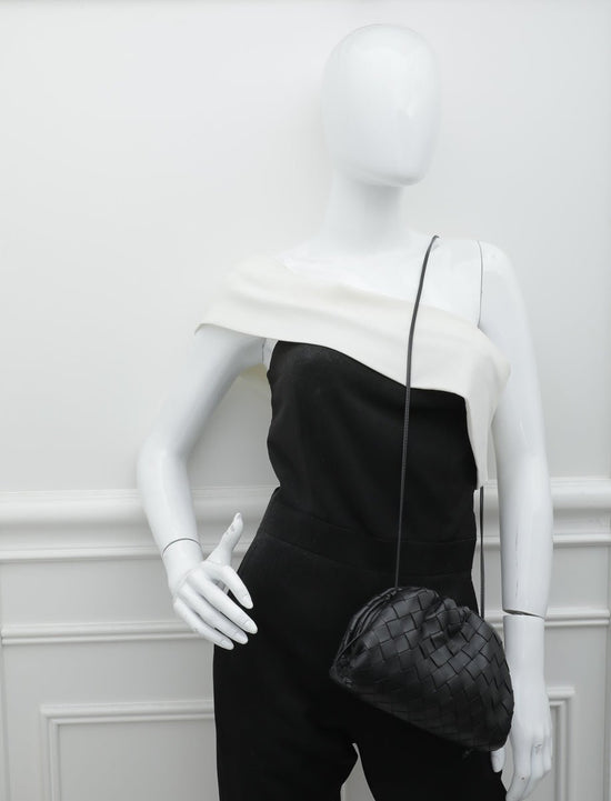 Bottega Veneta - Bottega Veneta Black Intrecciato Nappa Mini Pouch Bag | The Closet