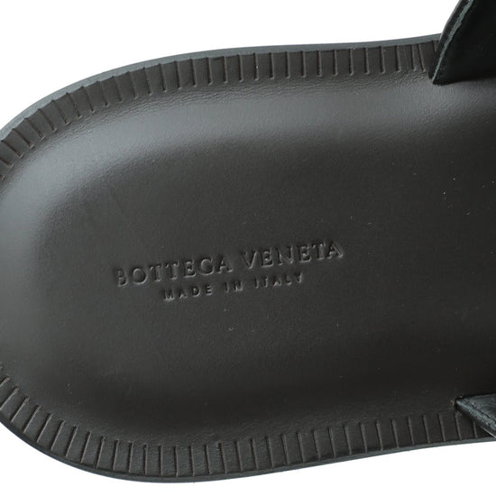 Bottega Veneta - Bottega Veneta Black Intrecciato Slide Sandal 43 | The Closet