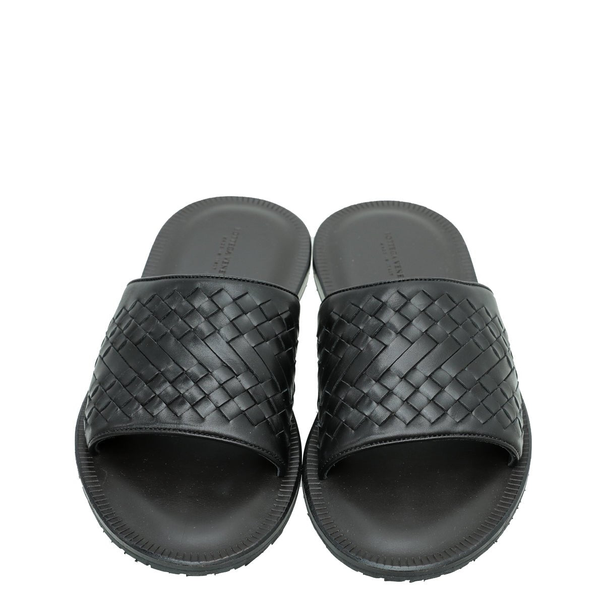 Bottega Veneta Black Intrecciato Slide Sandal 43 – THE CLOSET