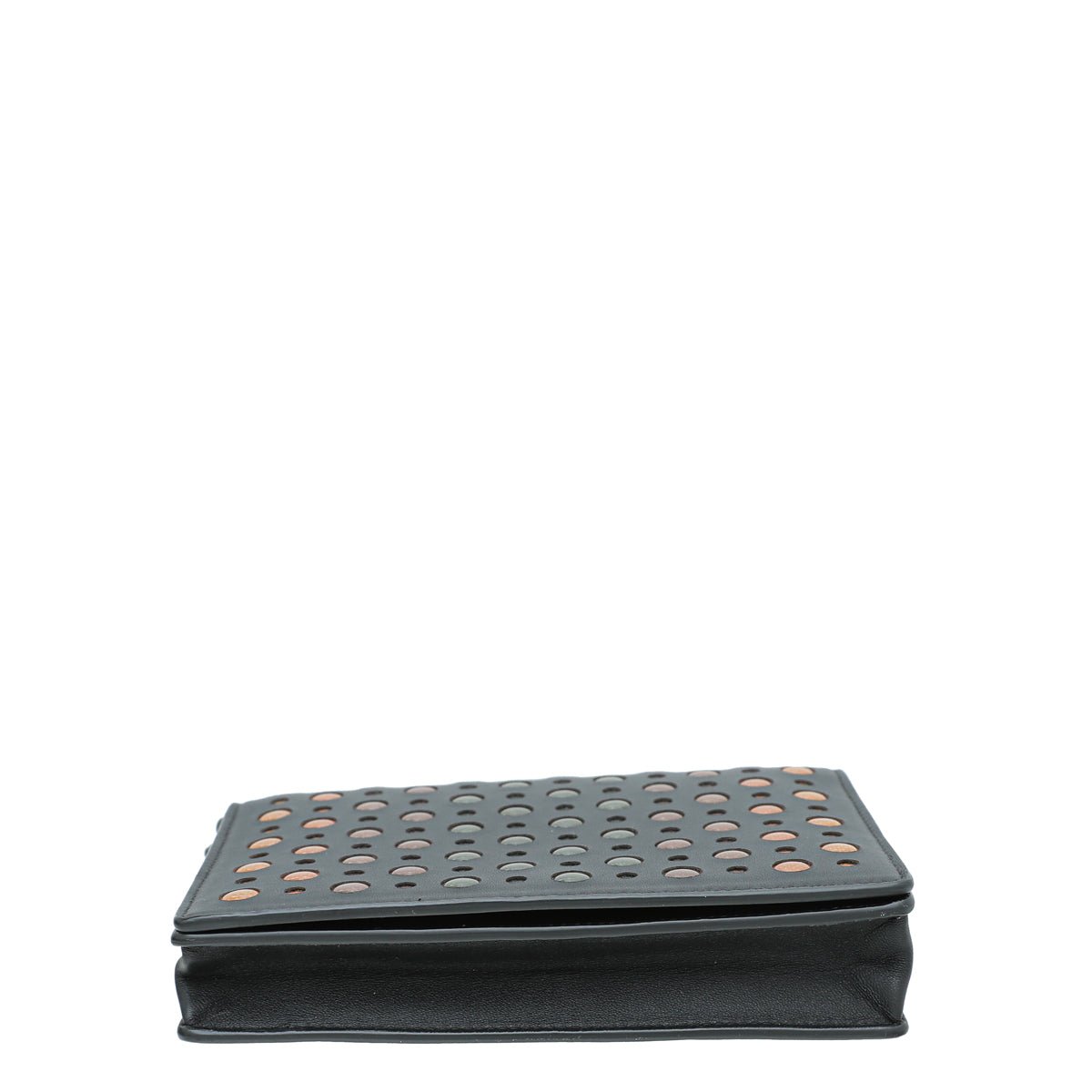 Bottega Veneta Black Multicolor Perforated Details Chain Wallet-Bottega Veneta-THE CLOSET