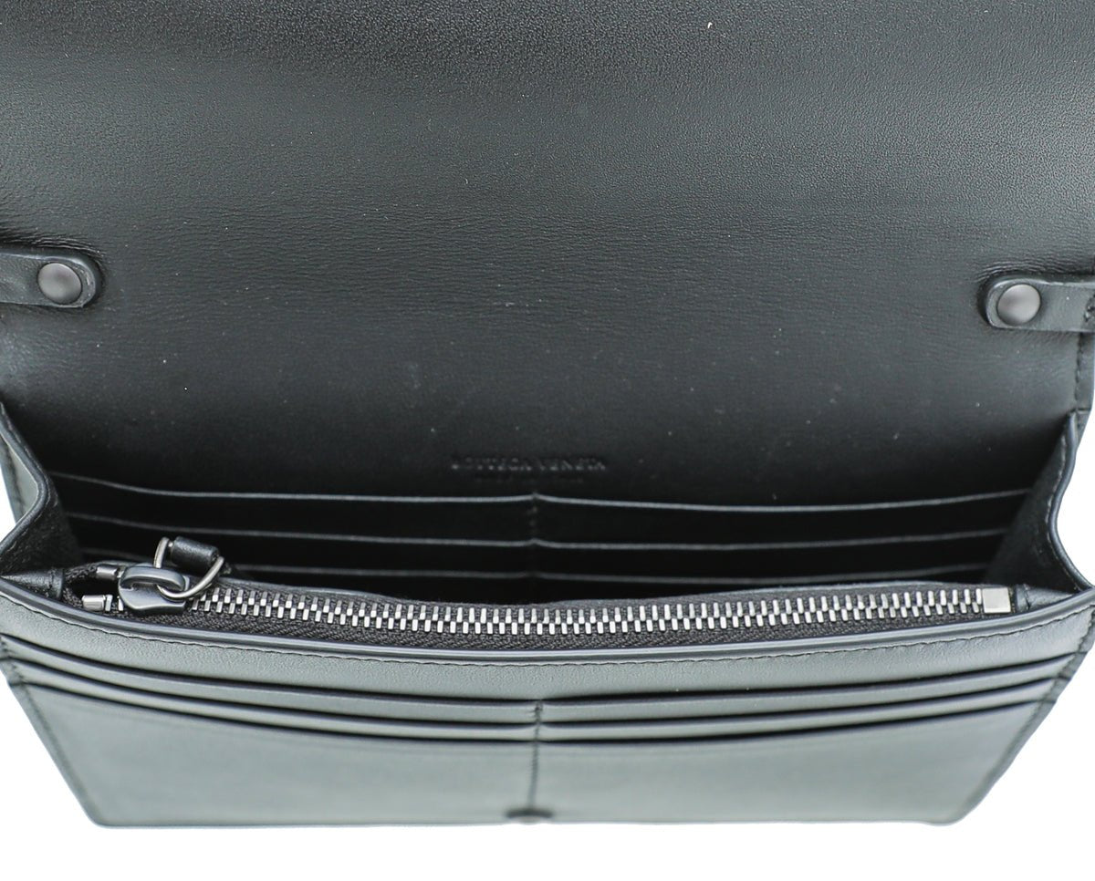 Bottega Veneta Black Multicolor Perforated Details Chain Wallet-Bottega Veneta-THE CLOSET
