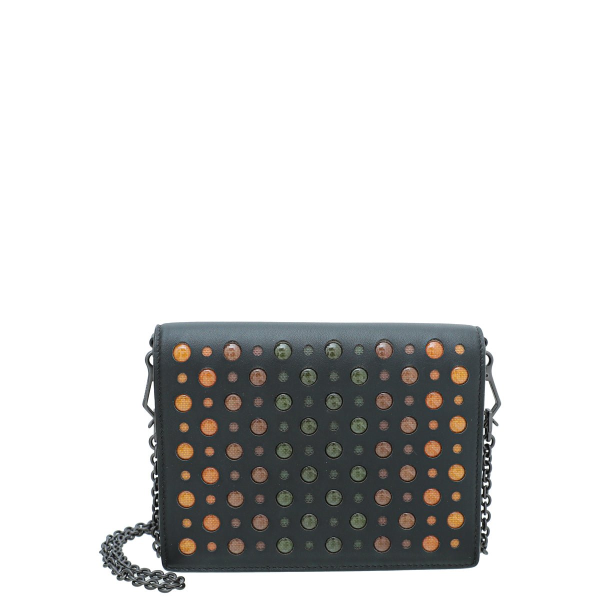 Bottega Veneta Black Multicolor Perforated Details Chain Wallet-Bottega Veneta-THE CLOSET