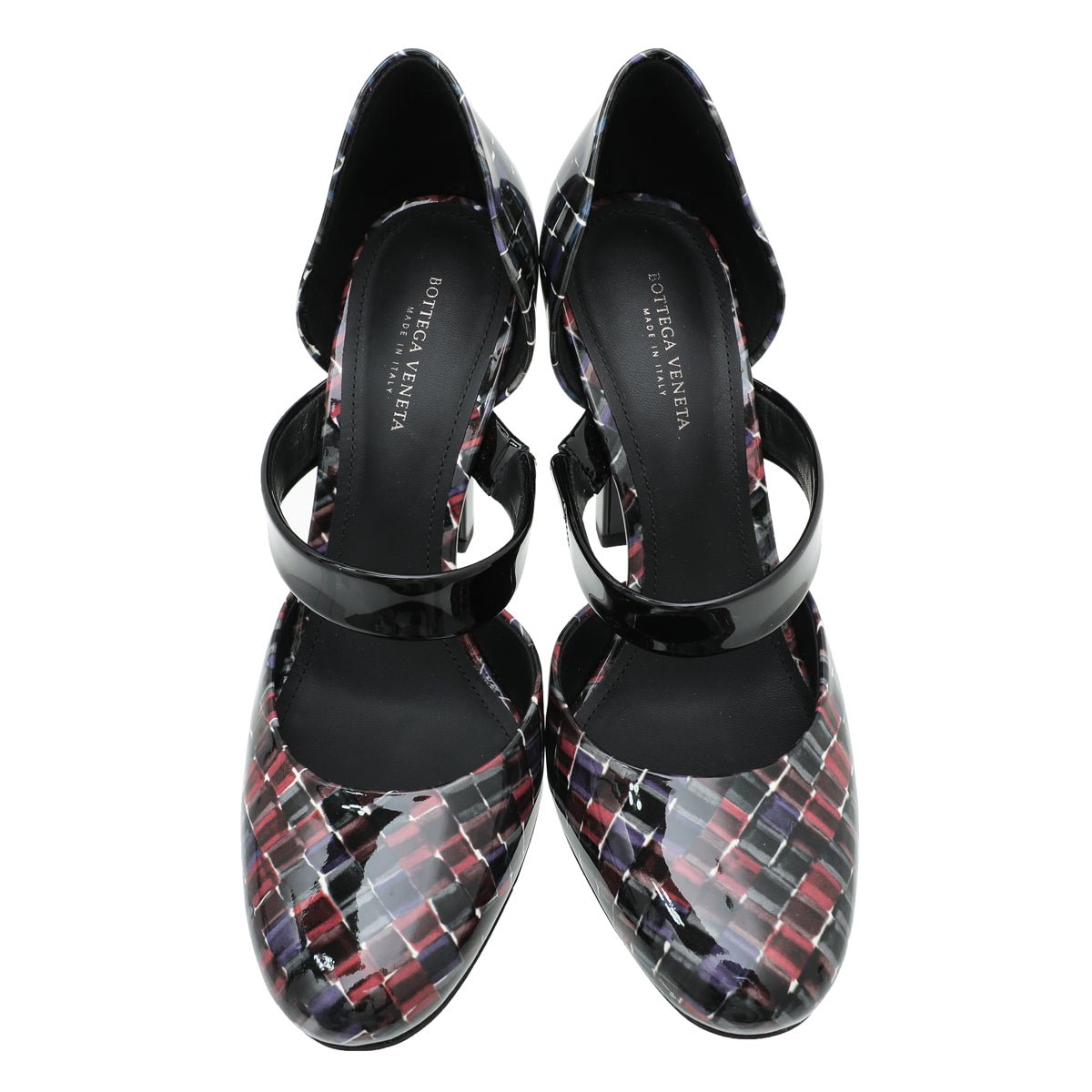 Bottega Veneta Black Multicolor Woven Print Strap D'orsay Pump 36-Bottega Veneta-THE CLOSET