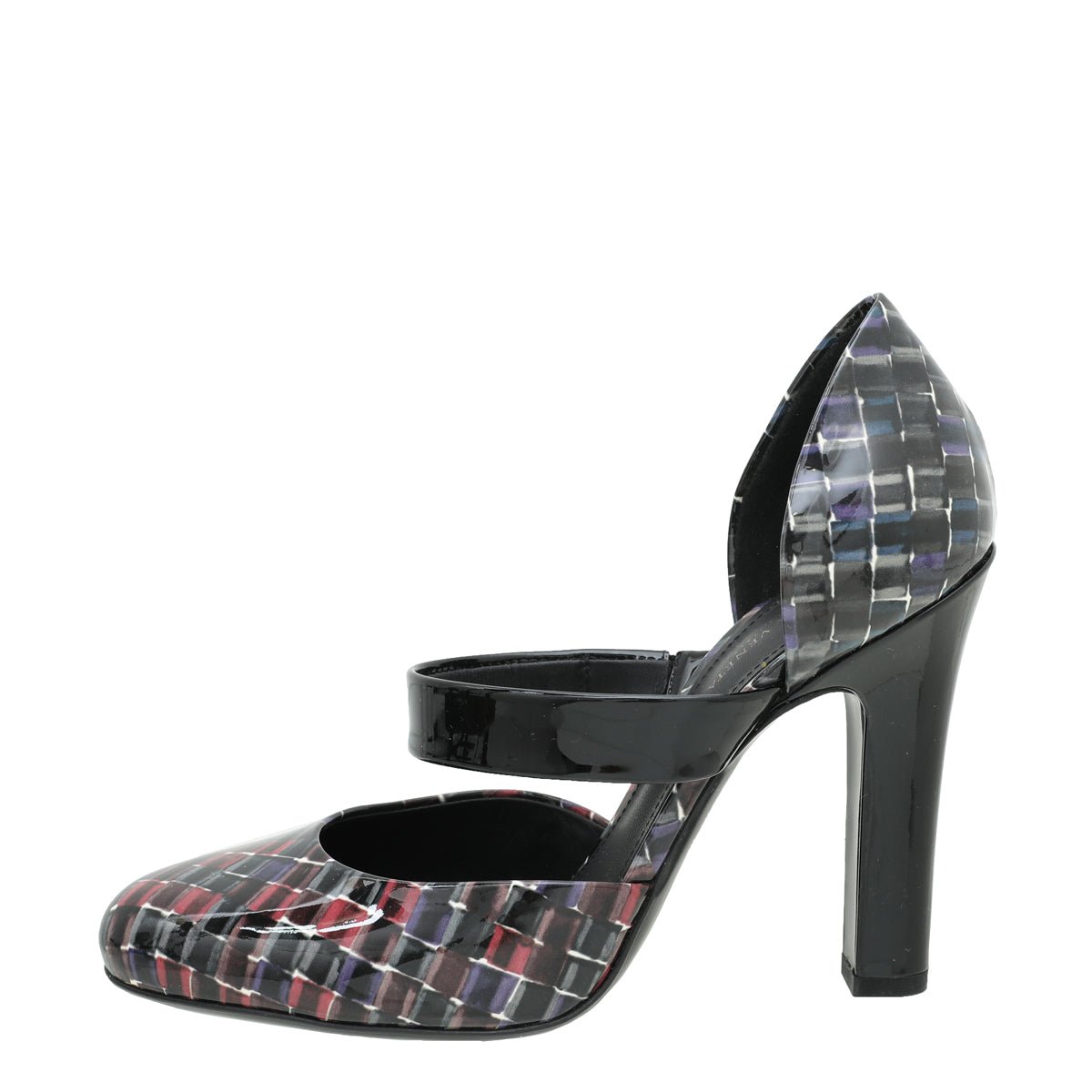 Bottega Veneta Black Multicolor Woven Print Strap D'orsay Pump 36-Bottega Veneta-THE CLOSET