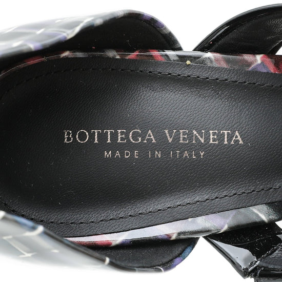 Bottega Veneta - Bottega Veneta Black Multicolor Woven Print Strap D'orsay Pump 36 | The Closet