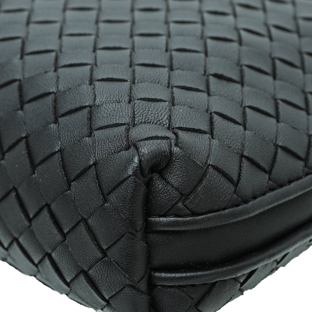 Bottega Veneta Black Intrecciato Woven Nappa Leather Nodini