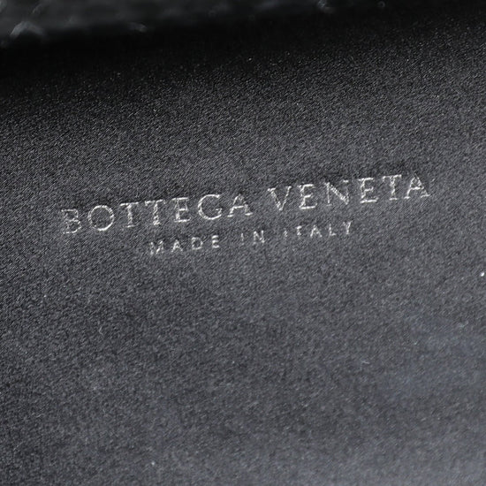 Bottega Veneta - Bottega Veneta Black Satin Intrecciato Knot Clutch | The Closet