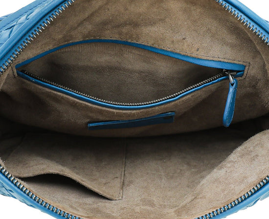 Bottega Veneta Blue Intrecciato Nappa Leather Crossbody Bag Bottega Veneta