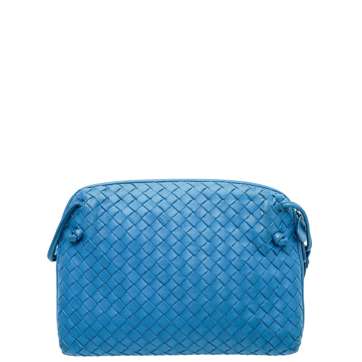 Bottega Veneta Blue Intrecciato Nappa Nodini Crossbody Bag-Bottega Veneta-THE CLOSET