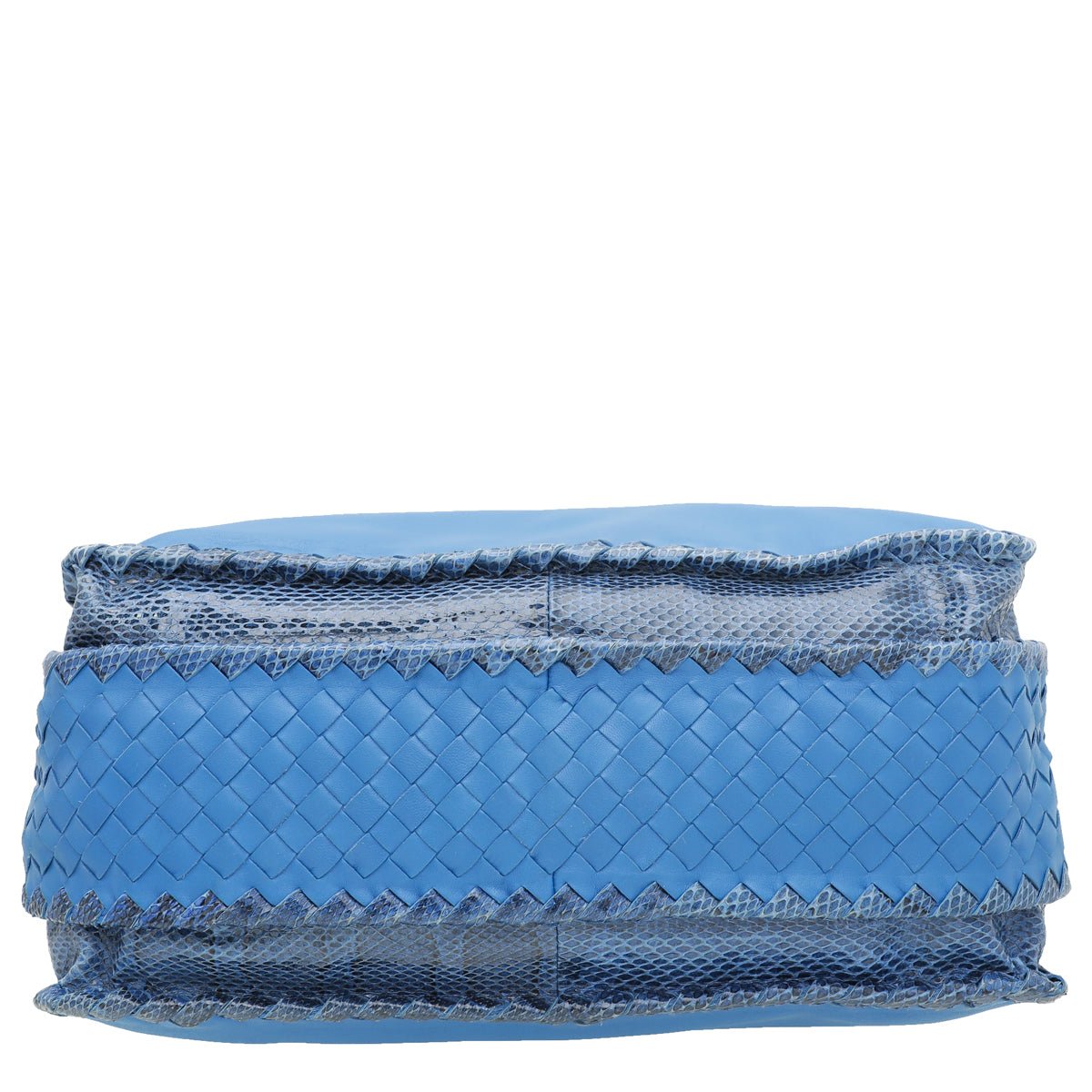 Bottega Veneta - Bottega Veneta Blue Snakeskin Frame Bag | The Closet