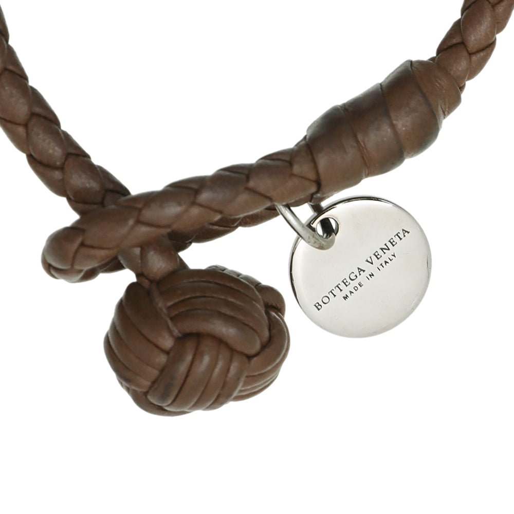 Bottega Veneta Brown Intrecciato Braided Bracelet Small-Bottega Veneta-THE CLOSET