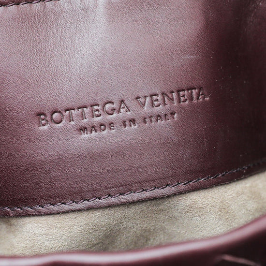 Bottega Veneta - Bottega Veneta Burgundy Intrecciato Roma Tote Small Bag | The Closet