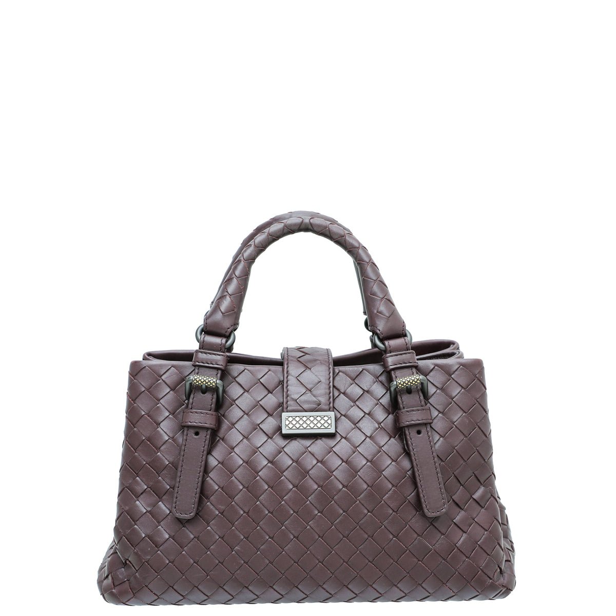 Bottega Veneta Burgundy Intrecciato Roma Tote Small Bag-Bottega Veneta-THE CLOSET