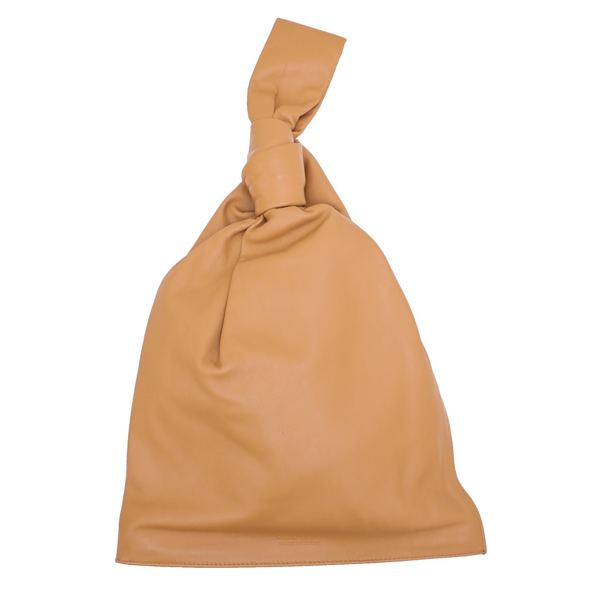 Bottega Veneta Caramel The Twist Knotted Clutch-Bottega Veneta-THE CLOSET