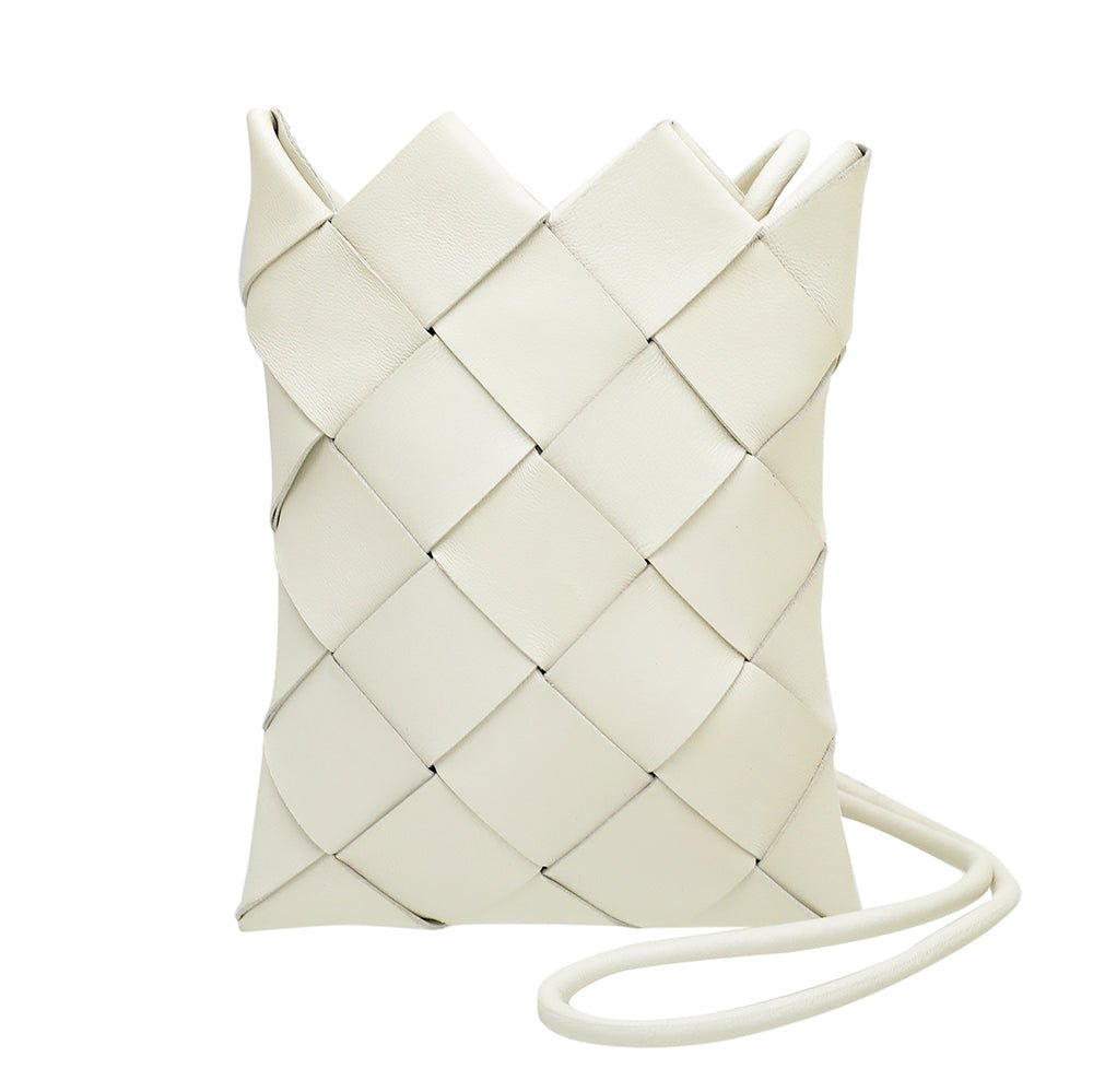 Bottega Veneta Chalk Intrecciato Nappa Pouch Crossbody Bag-Bottega Veneta-THE CLOSET