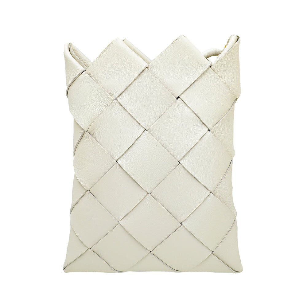 Bottega Veneta Chalk Intrecciato Nappa Pouch Crossbody Bag-Bottega Veneta-THE CLOSET