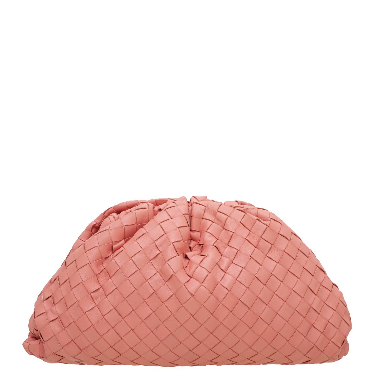 Bottega Veneta Coral Intrecciato Nappa Pouch Clutch-Bottega Veneta-THE CLOSET