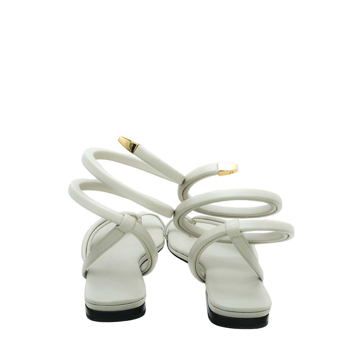 Bottega Veneta - Bottega Veneta Cream Spiral Flat Sandals 40 | The Closet