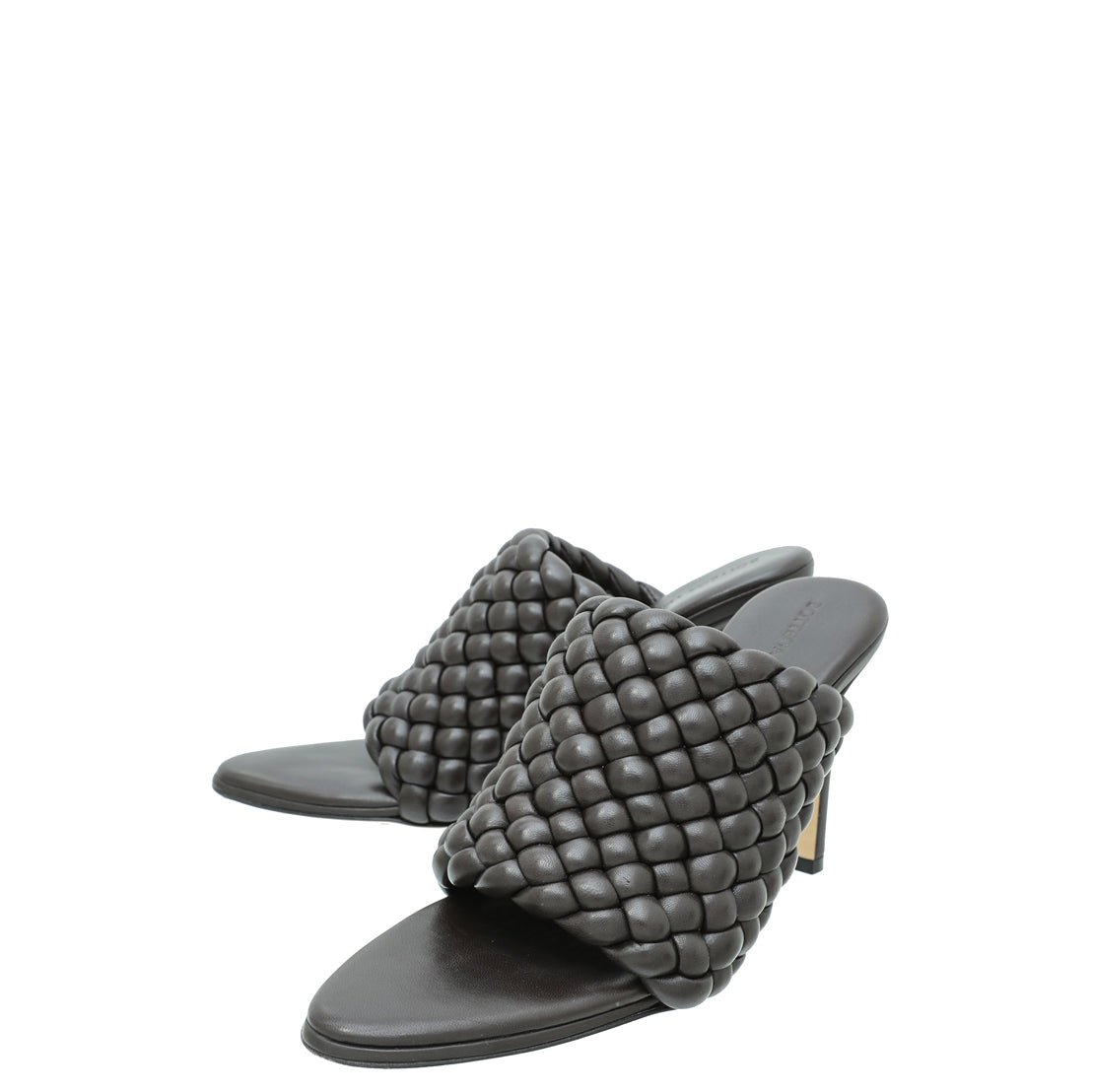 Bottega Veneta Dark Brown Padded Intrecciato Curve Sandals 38-Bottega Veneta-THE CLOSET