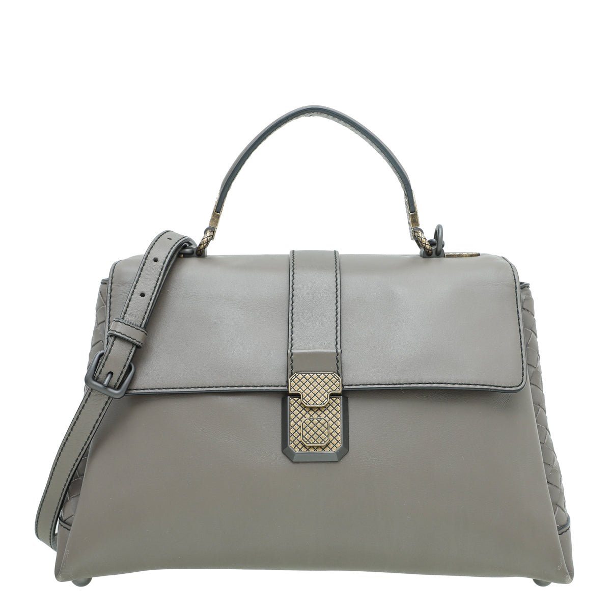 Bottega Veneta Dark Etoupe Piazza Medium Bag-Bottega Veneta-THE CLOSET