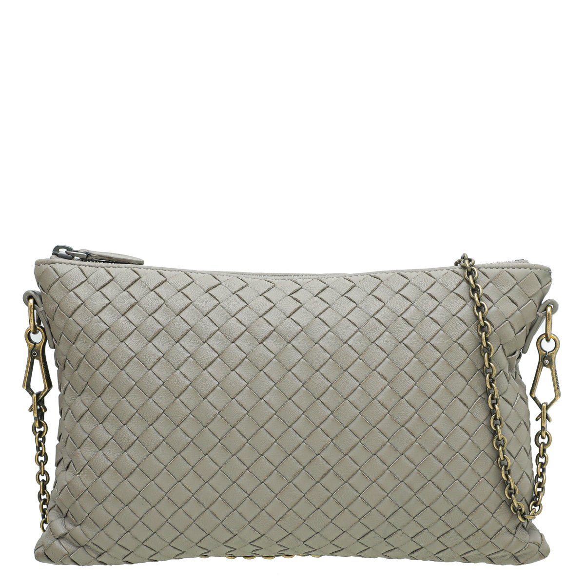 Bottega Veneta Etoupe Intrecciato Wallet On Chain-Bottega Veneta-THE CLOSET