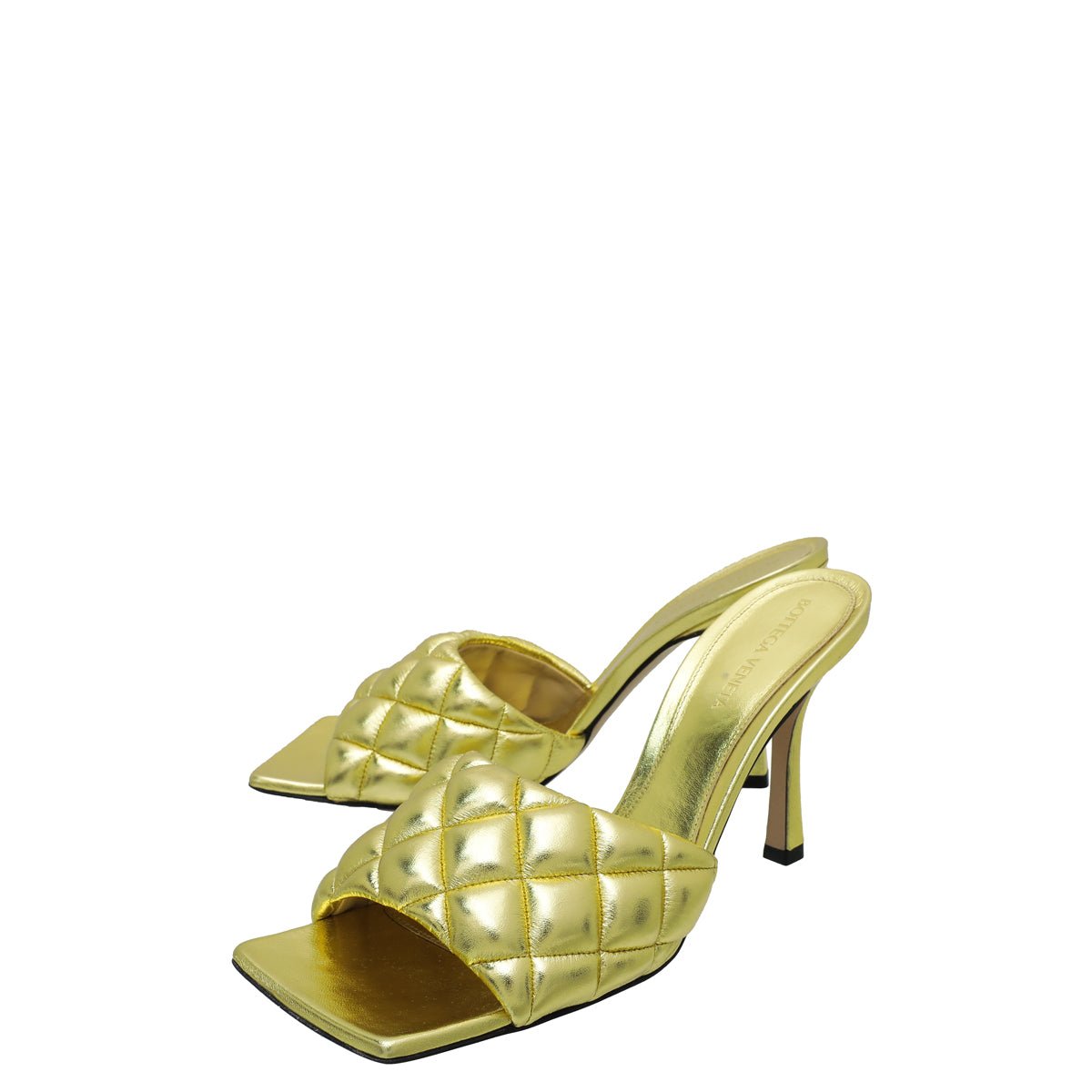 Bottega Veneta Gold Padded Metallised Mules 39-Bottega Veneta-THE CLOSET