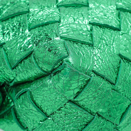 Bottega Veneta Green Intrecciato Craque Metallic Nappa Loop Mini Cross –  The Closet
