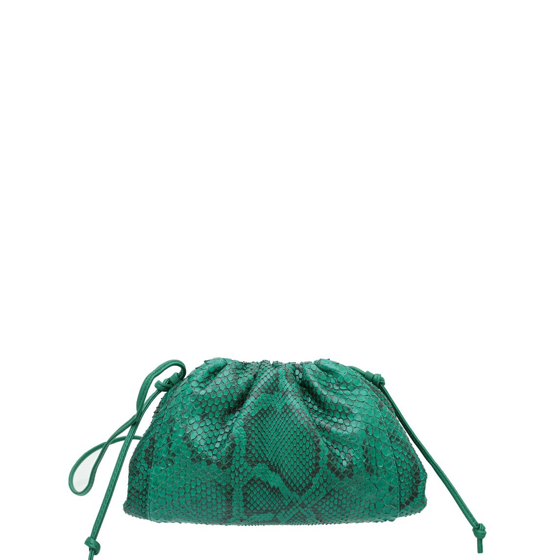 Bottega Veneta Green Python Mini Pouch-Bottega Veneta-THE CLOSET
