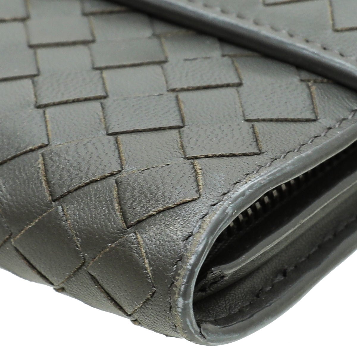 Bottega Veneta - Bottega Veneta Grey Intrecciato Continental Wallet | The Closet