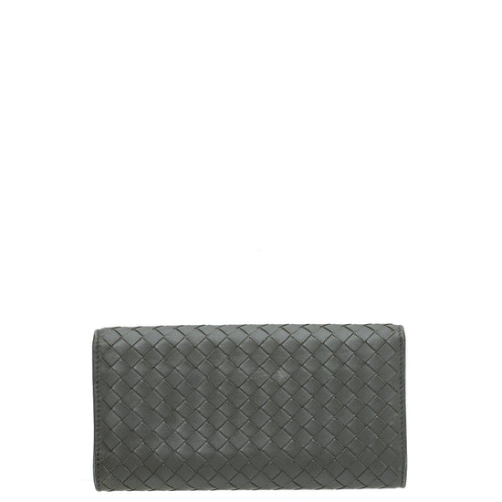 Bottega Veneta - Bottega Veneta Grey Intrecciato Continental Wallet | The Closet