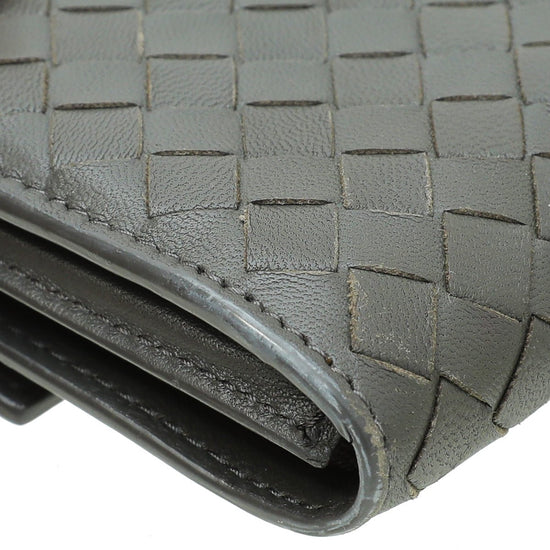 Bottega Veneta - Bottega Veneta Grey Intrecciato Continental Wallet | The Closet