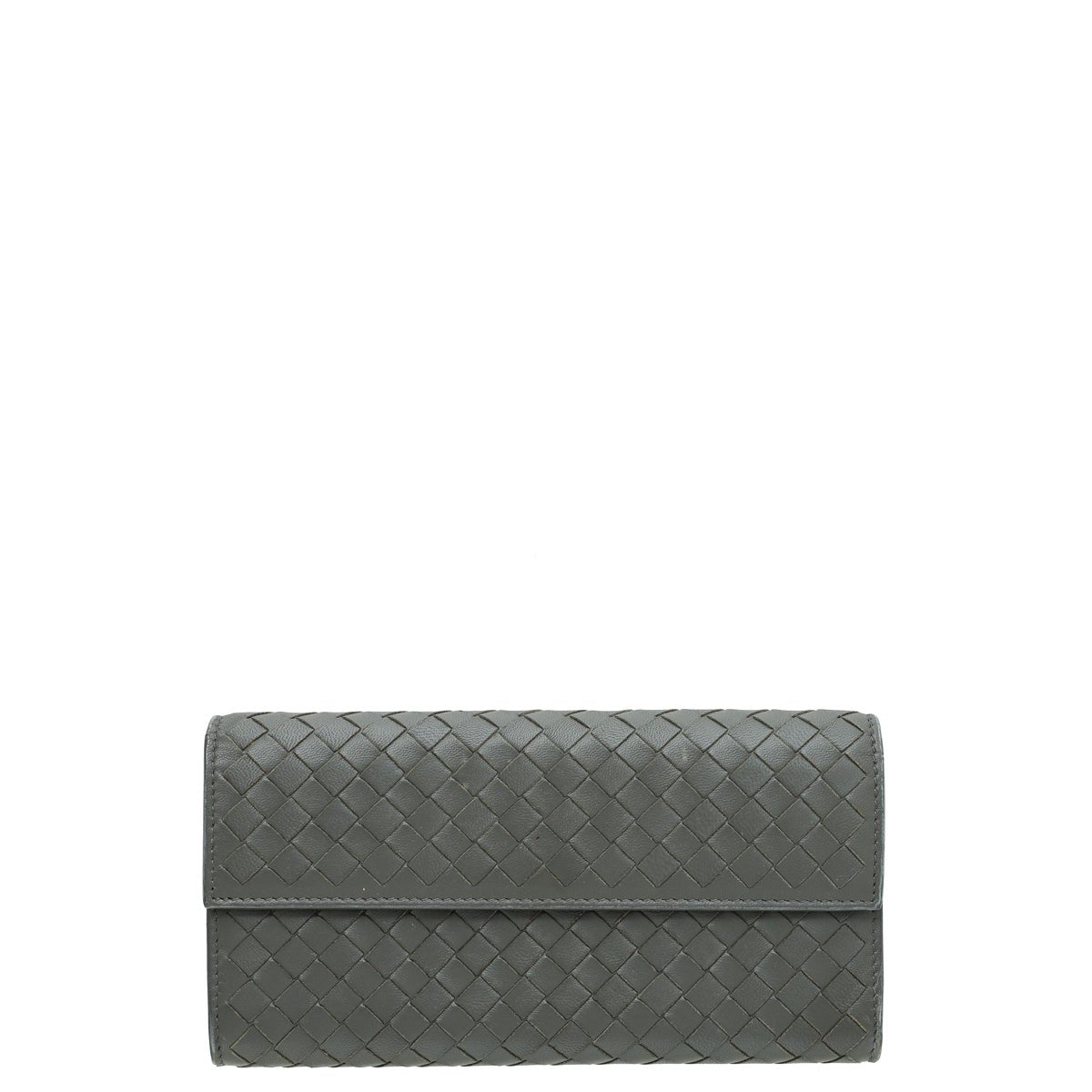 Bottega Veneta Grey Intrecciato Continental Wallet-Bottega Veneta-THE CLOSET