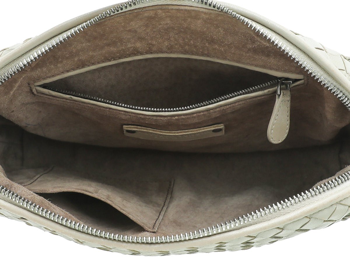 Bottega Veneta - Bottega Veneta Grey Intrecciato Nodini Crossbody Bag | The Closet