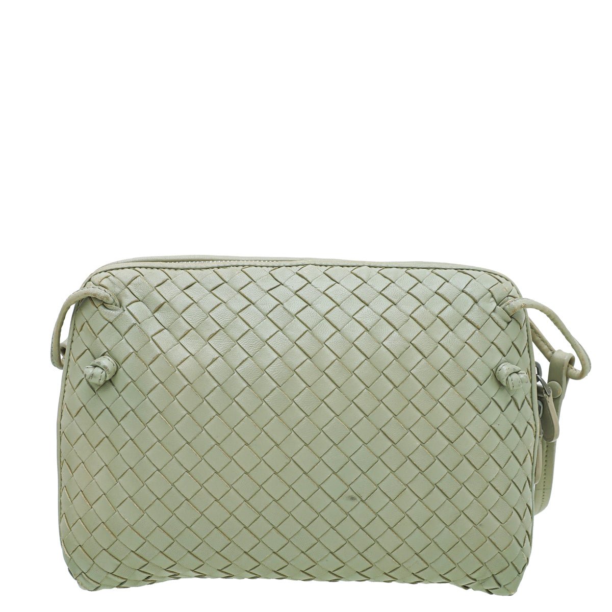 Bottega Veneta Grey Intrecciato Nodini Crossbody Bag-Bottega Veneta-THE CLOSET