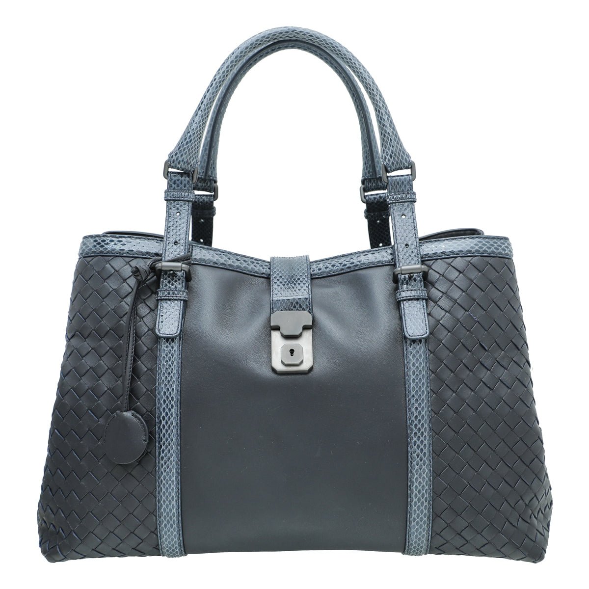 Bottega Veneta Indigo Blue Intrecciato Roma Large Bag-Bottega Veneta-THE CLOSET