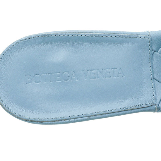 Bottega Veneta - Bottega Veneta Light Blue Padded Heeled Mule 39 | The Closet