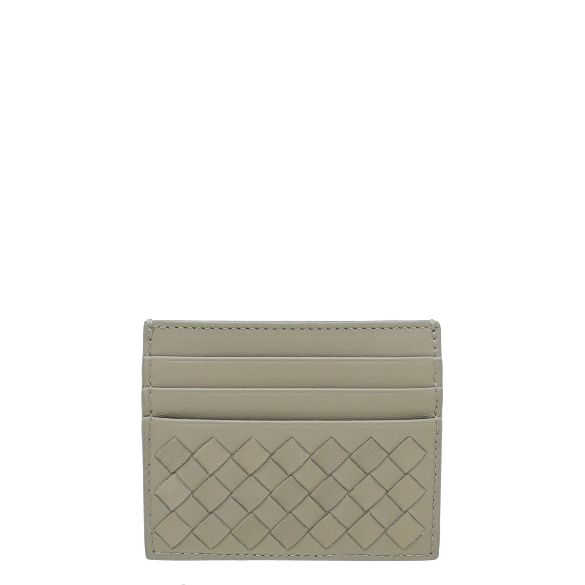 Bottega Veneta - Bottega Veneta Light Gray Intrecciato Card Holder | The Closet