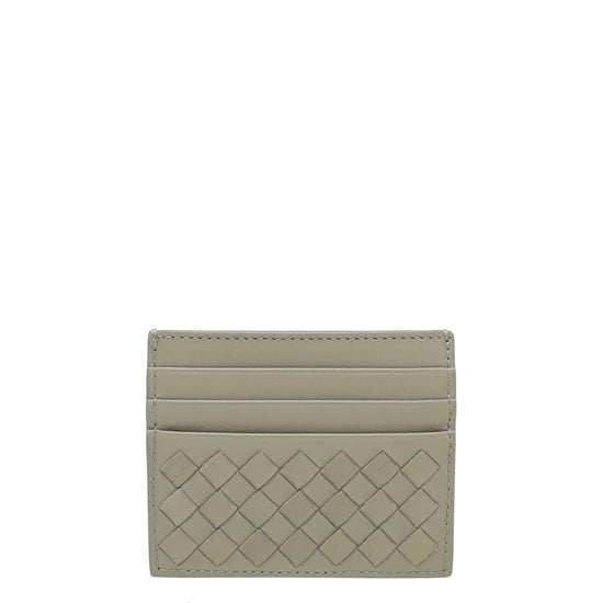 Bottega Veneta - Bottega Veneta Light Gray Intrecciato Card Holder | The Closet