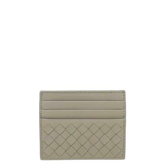 Bottega Veneta - Bottega Veneta Light Gray Intrecciato Card Holder | The Closet